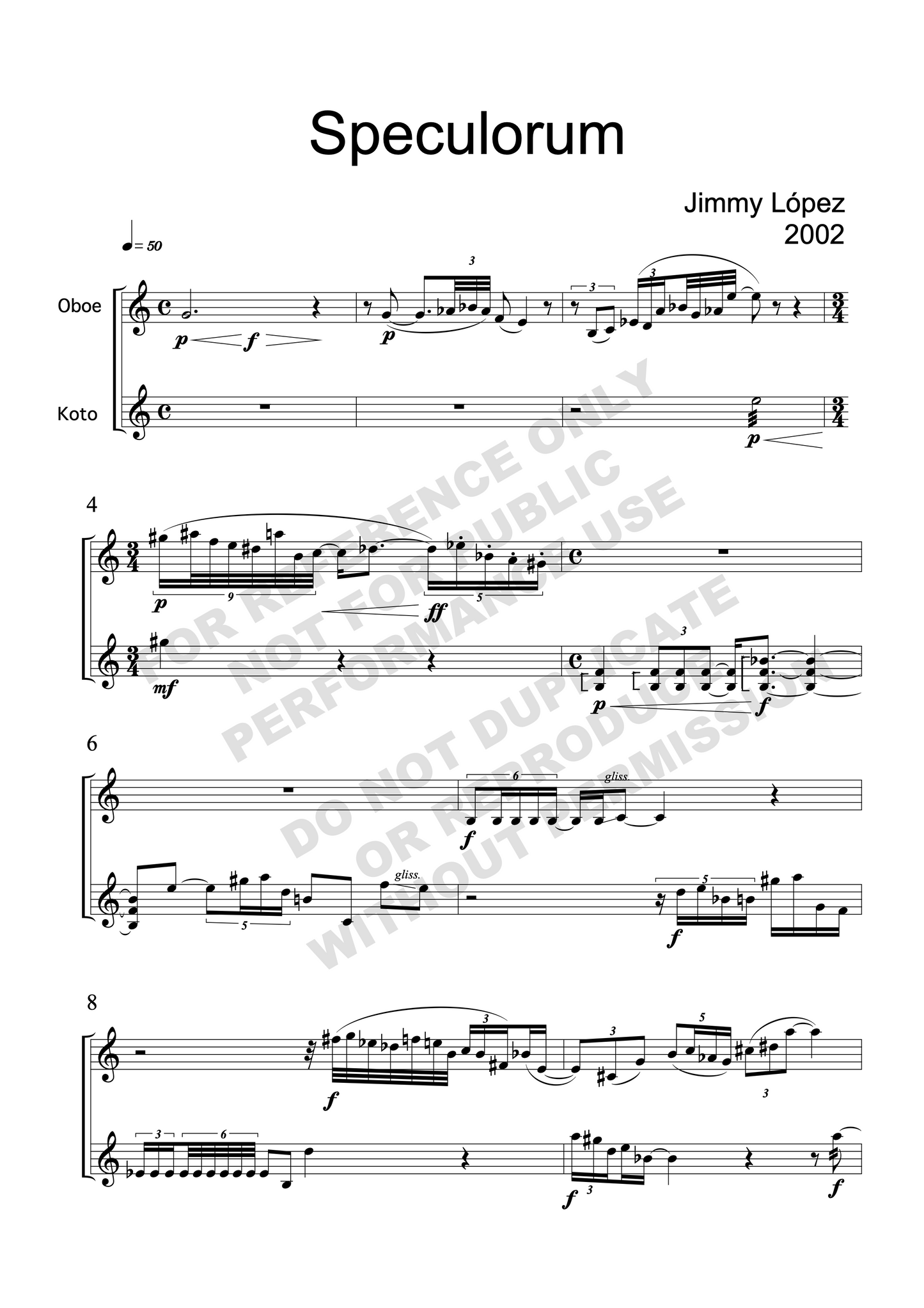 Speculorum, for oboe and koto