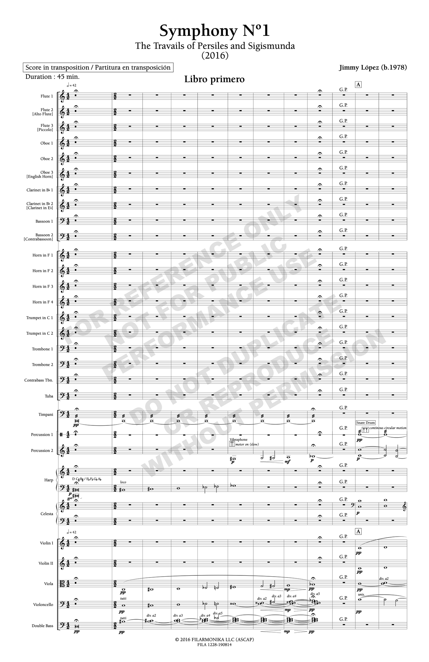 Symphony Nº 1: The Travails of Persiles and Sigismunda, for orchestra