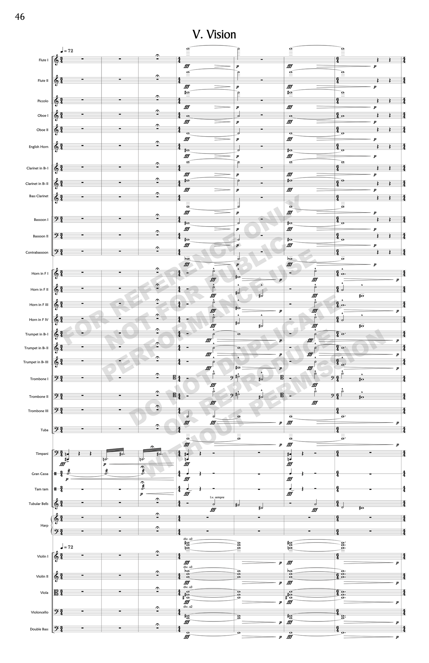 Synesthésie, for orchestra