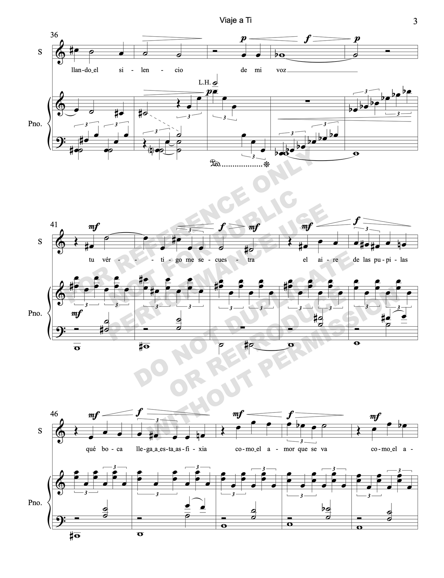 Viaje a ti, for soprano and piano