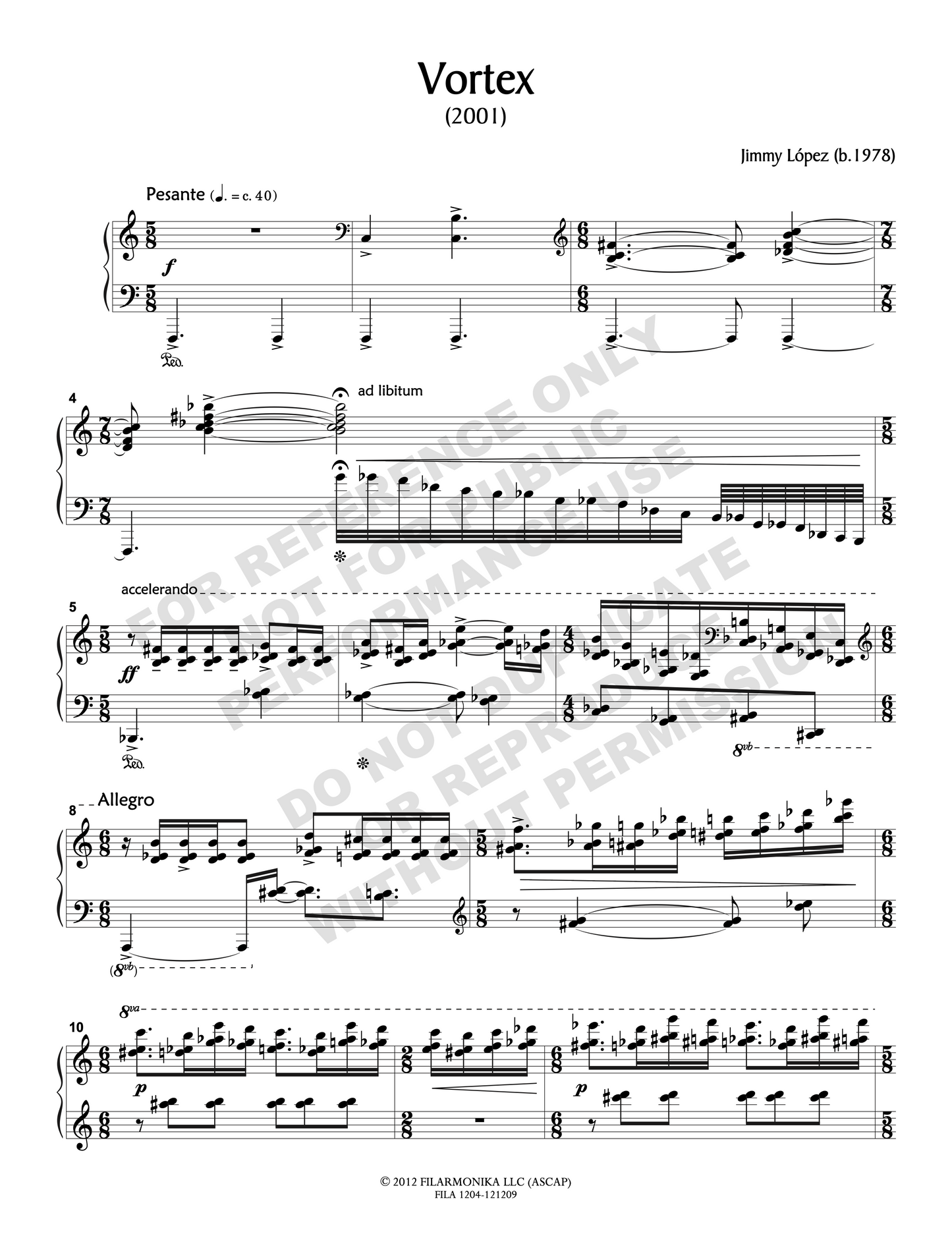 Vortex, for solo piano