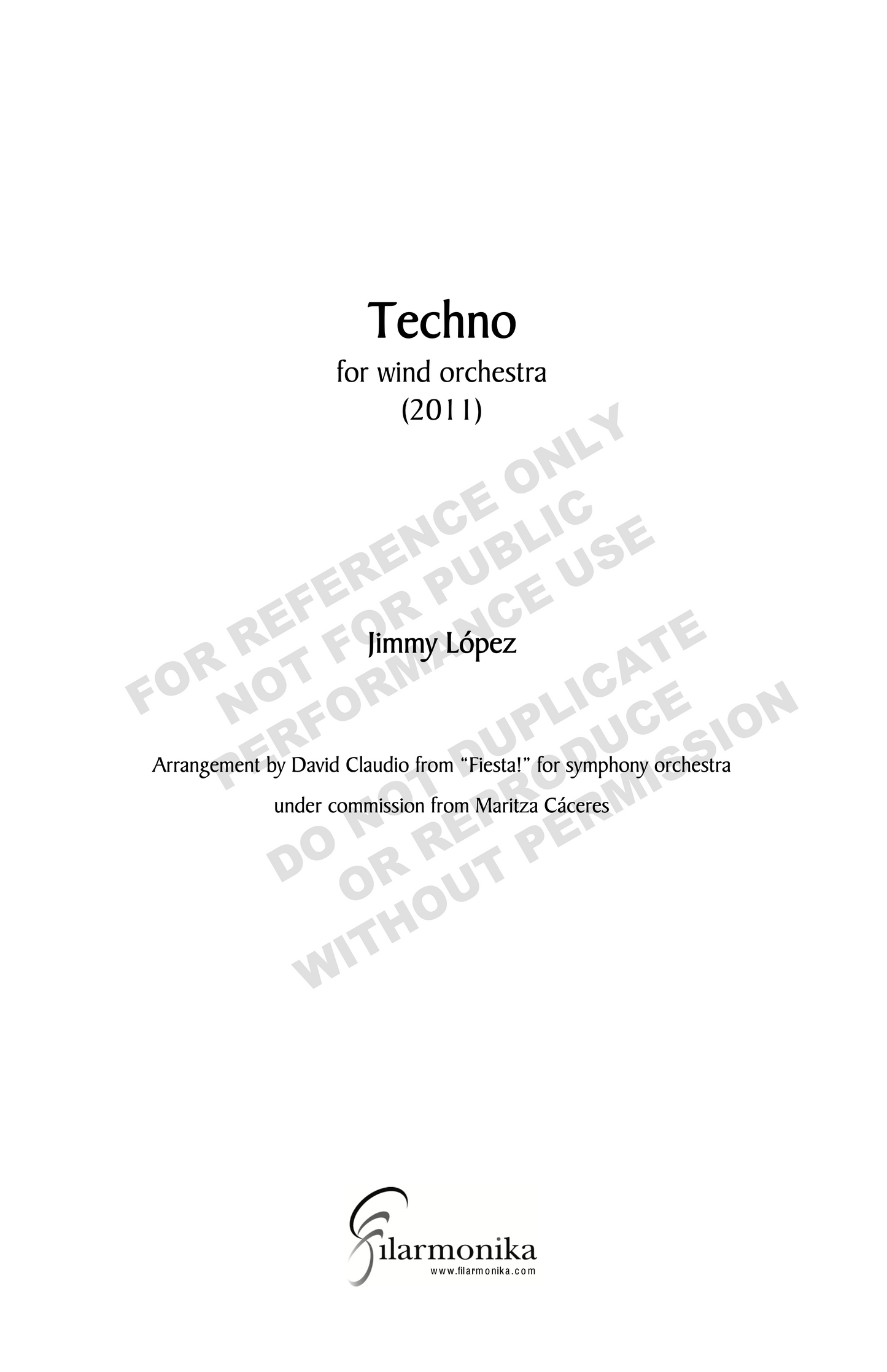 Techno, for Fiesta!, for wind orchestra (arr. Claudio)