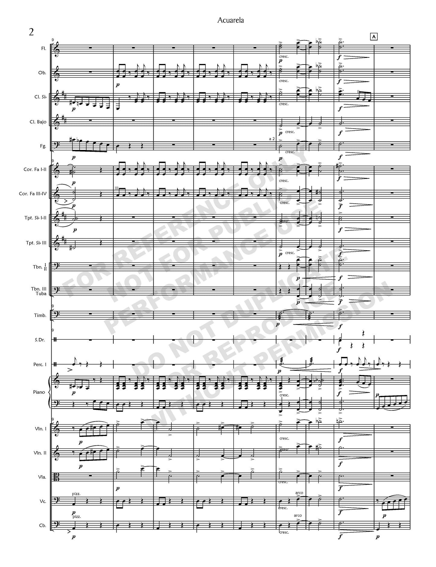 Acuarela, for orchestra