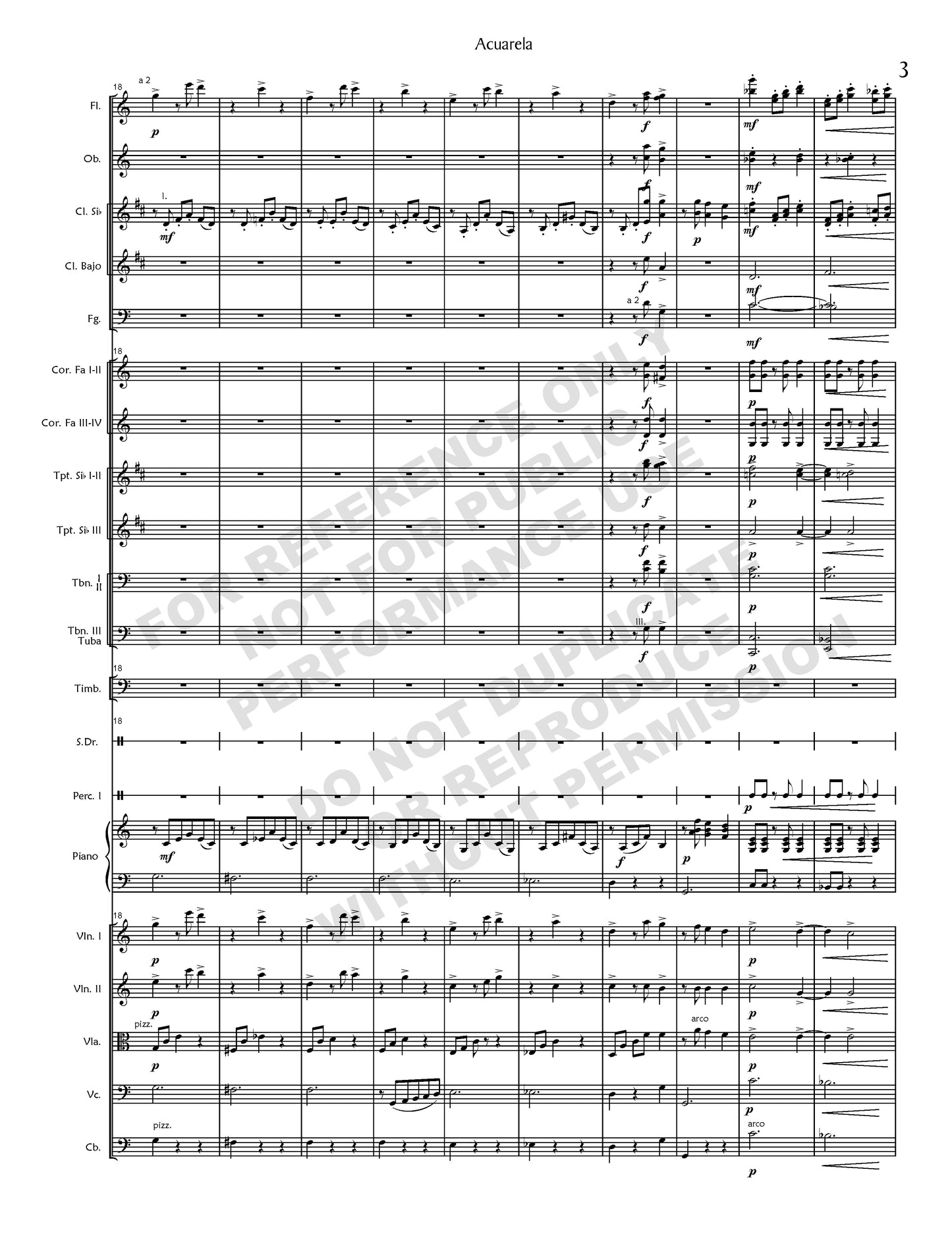 Acuarela, for orchestra