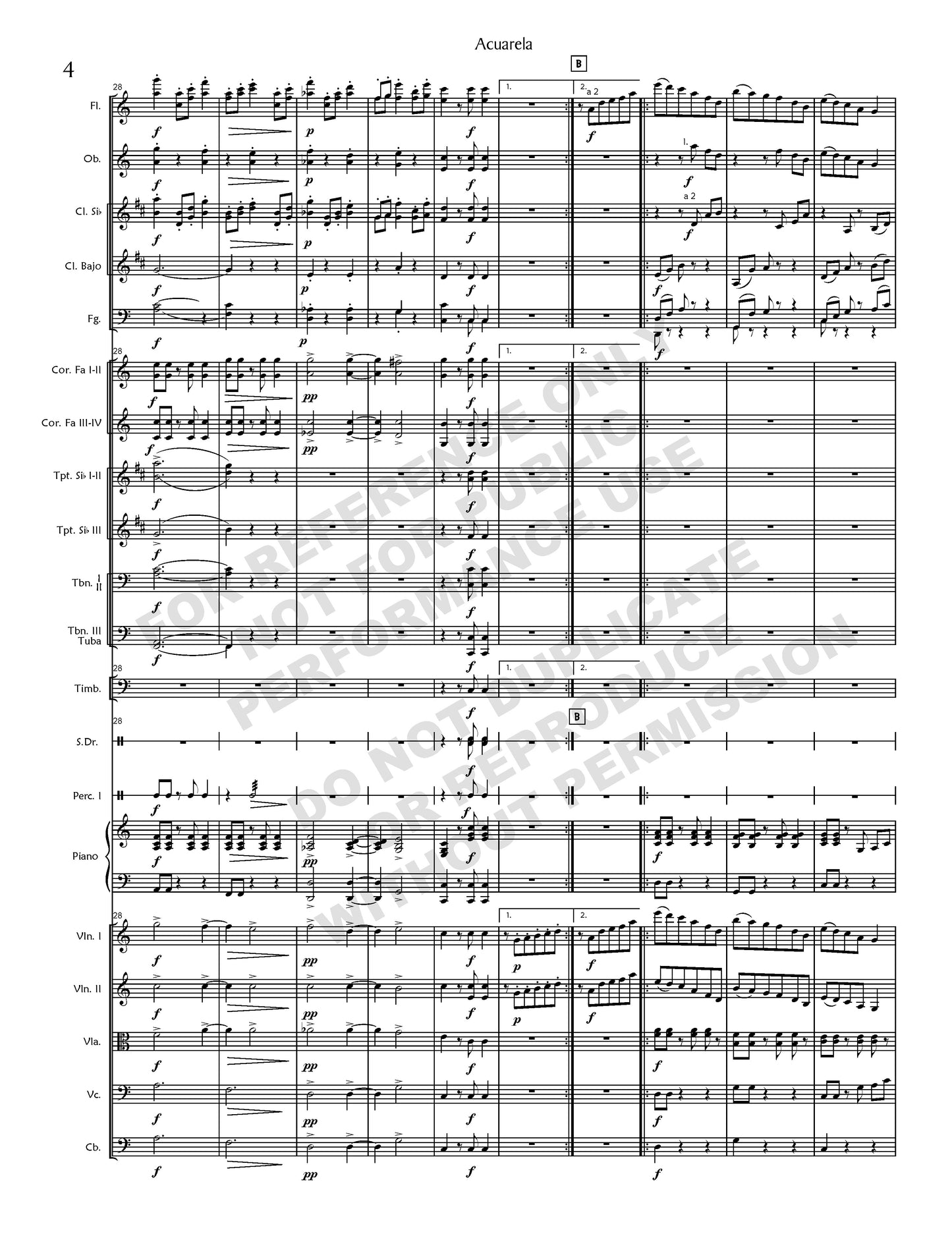 Acuarela, for orchestra