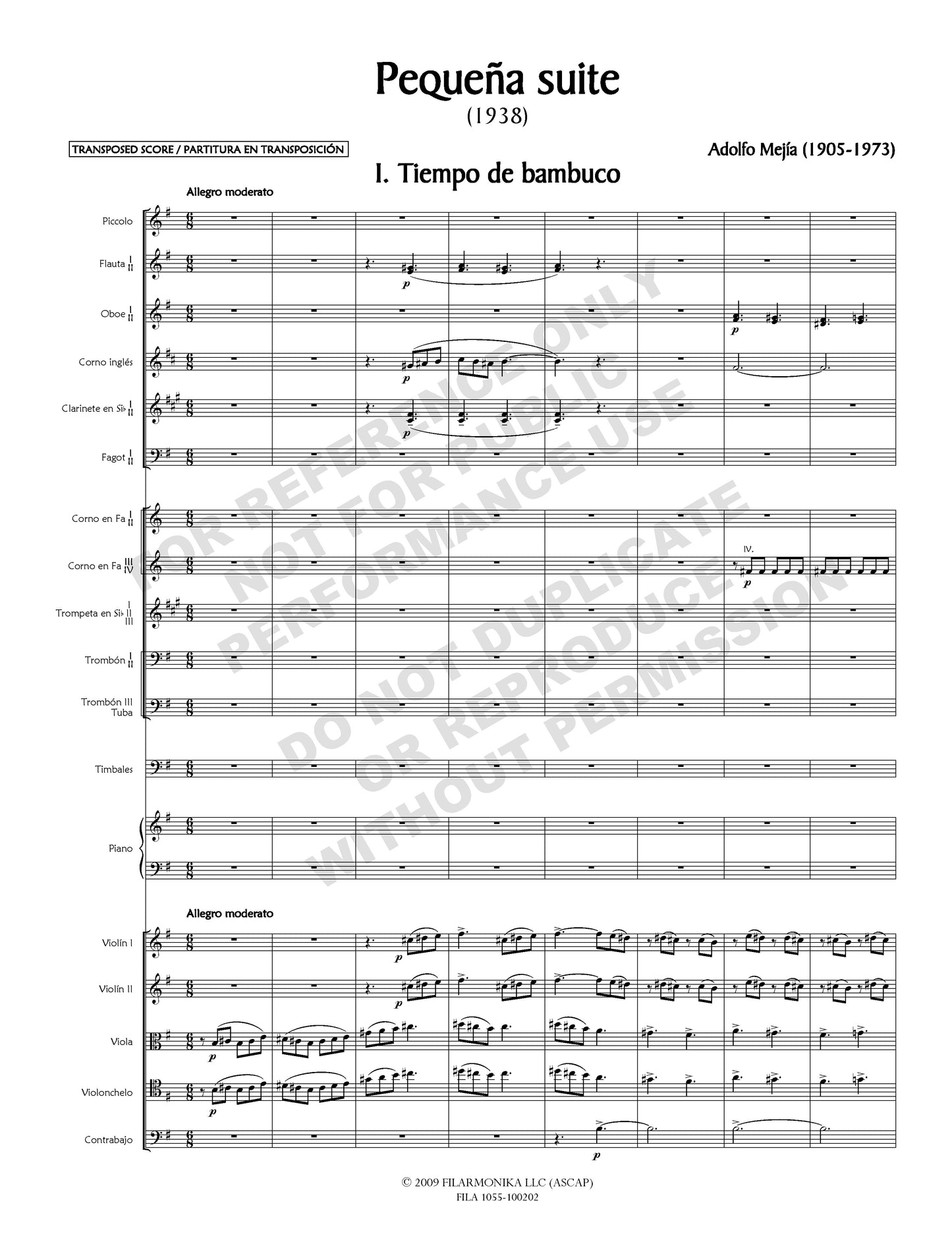 Pequeña suite, for orchestra