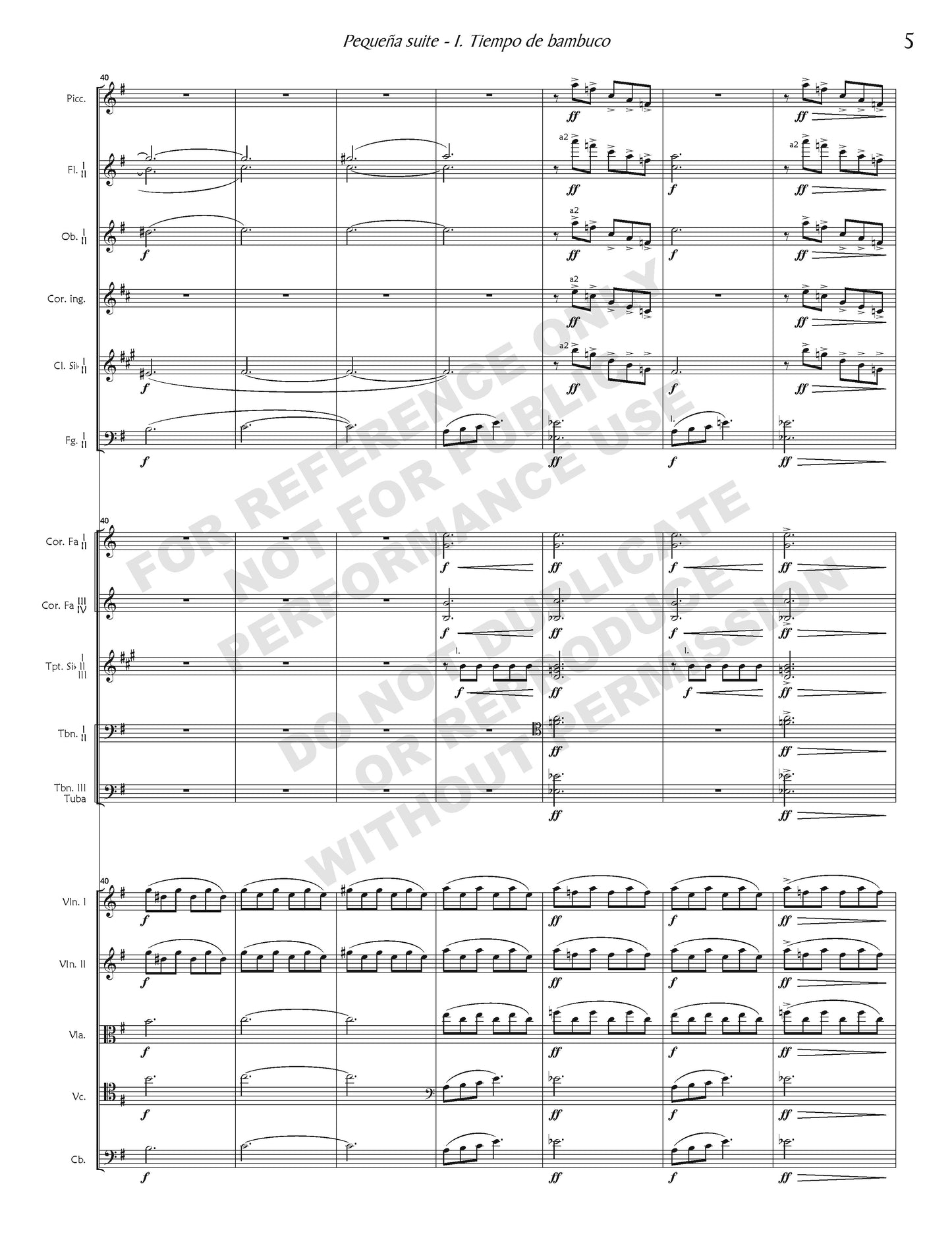 Pequeña suite, for orchestra