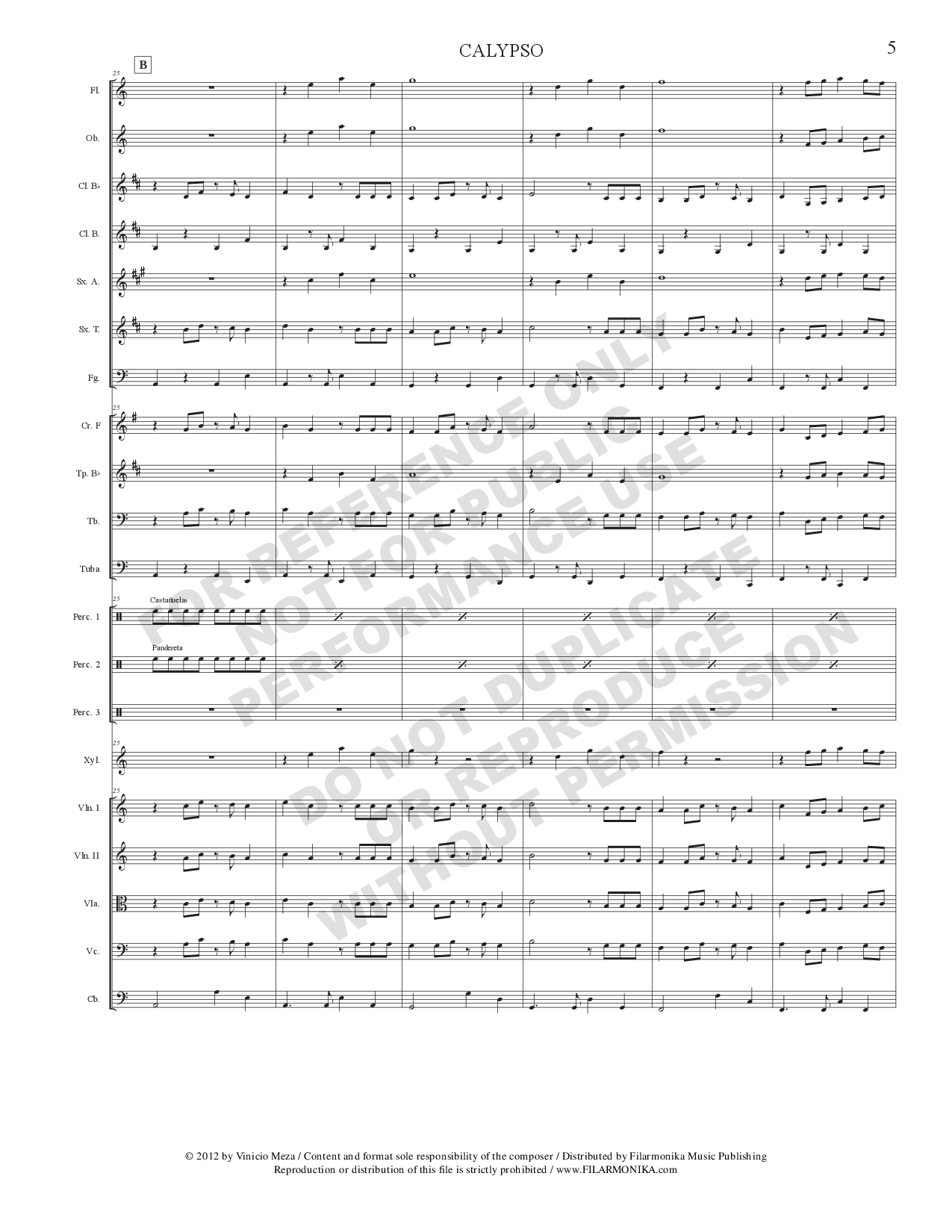 Calypso, for orchestra