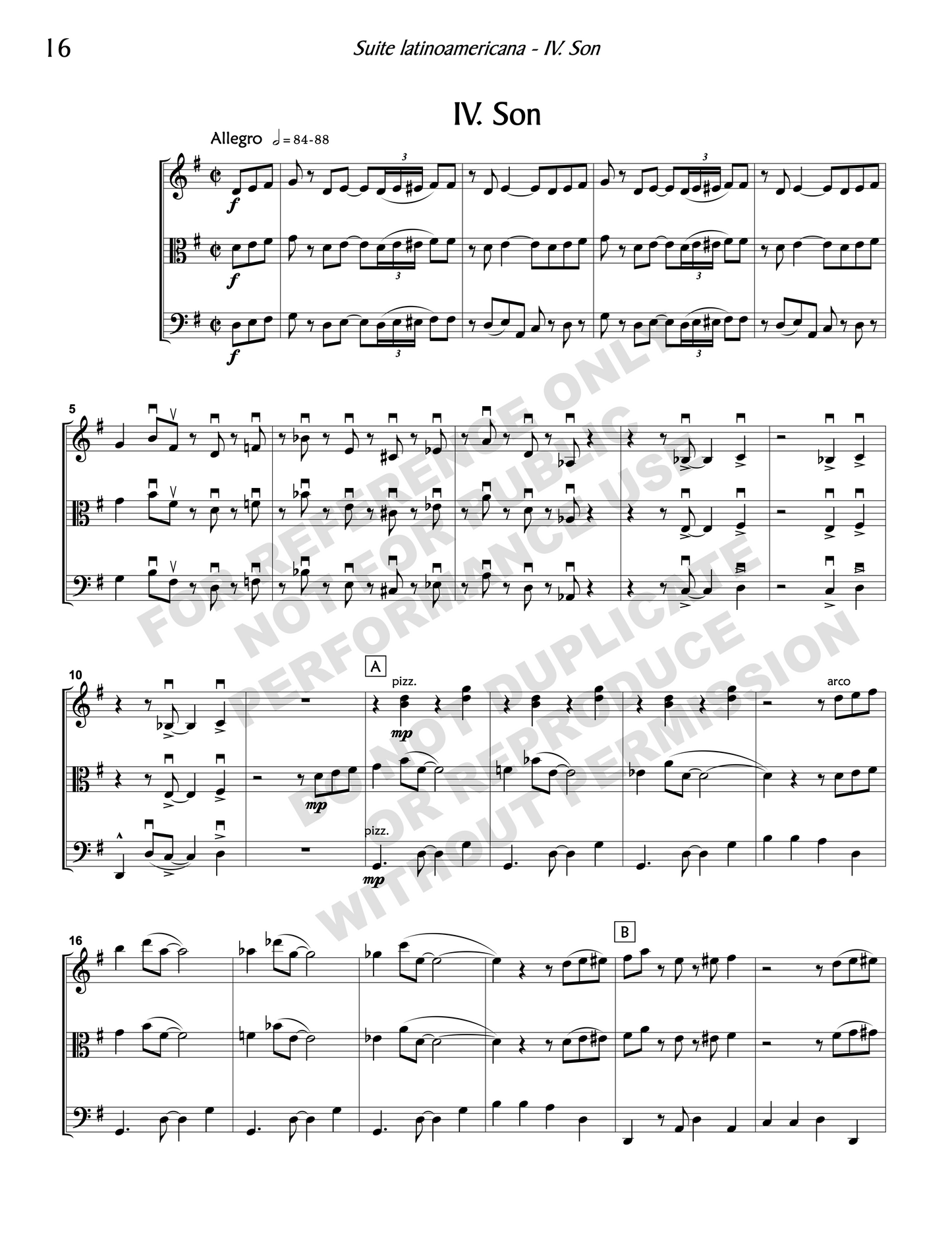 Suite latinoamericana, for string trio