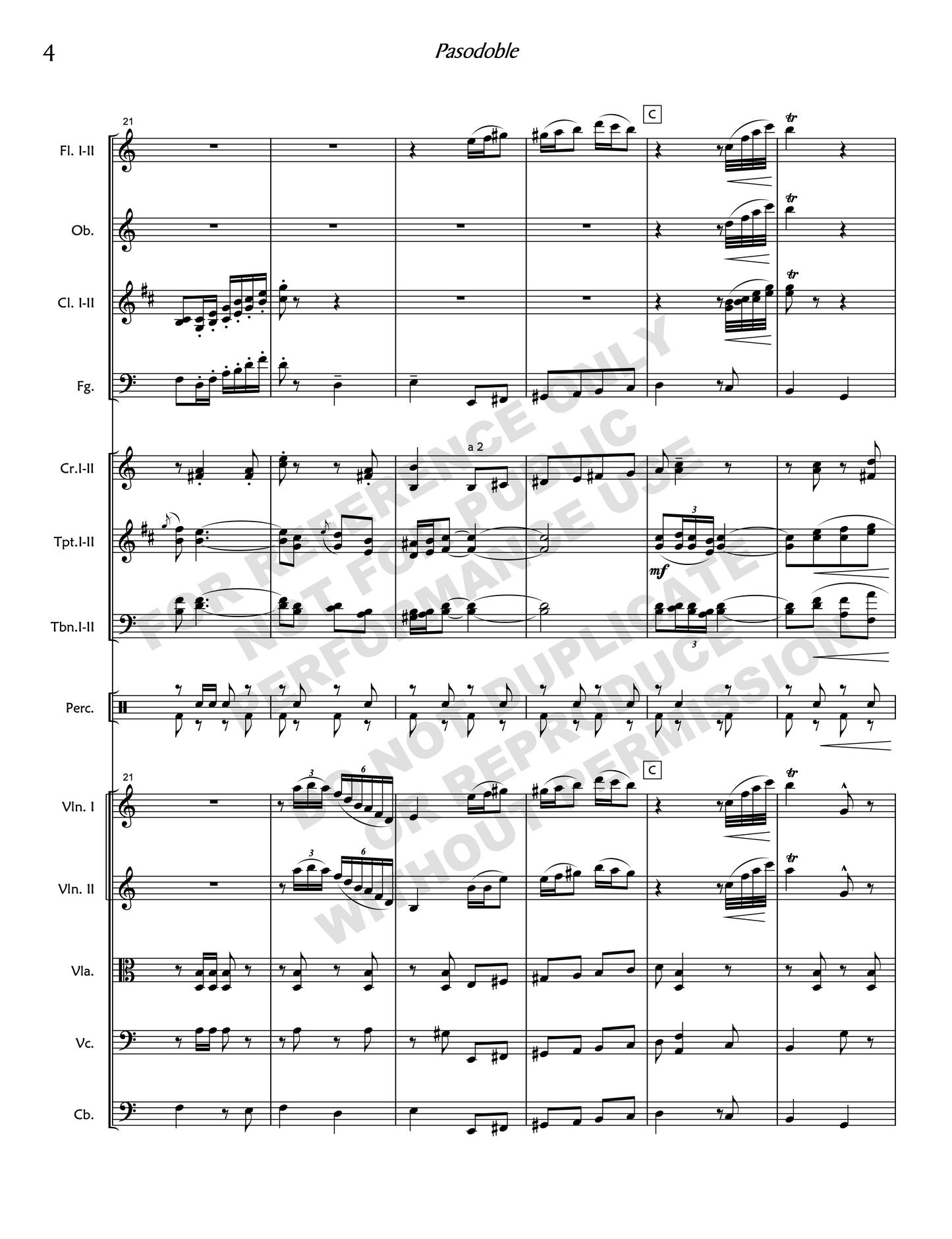 Pasodoble from El gato montés, for orchestra
