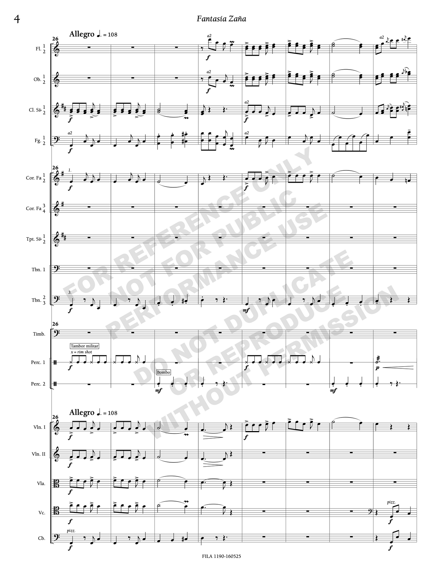 Fantasía Zaña, for orchestra