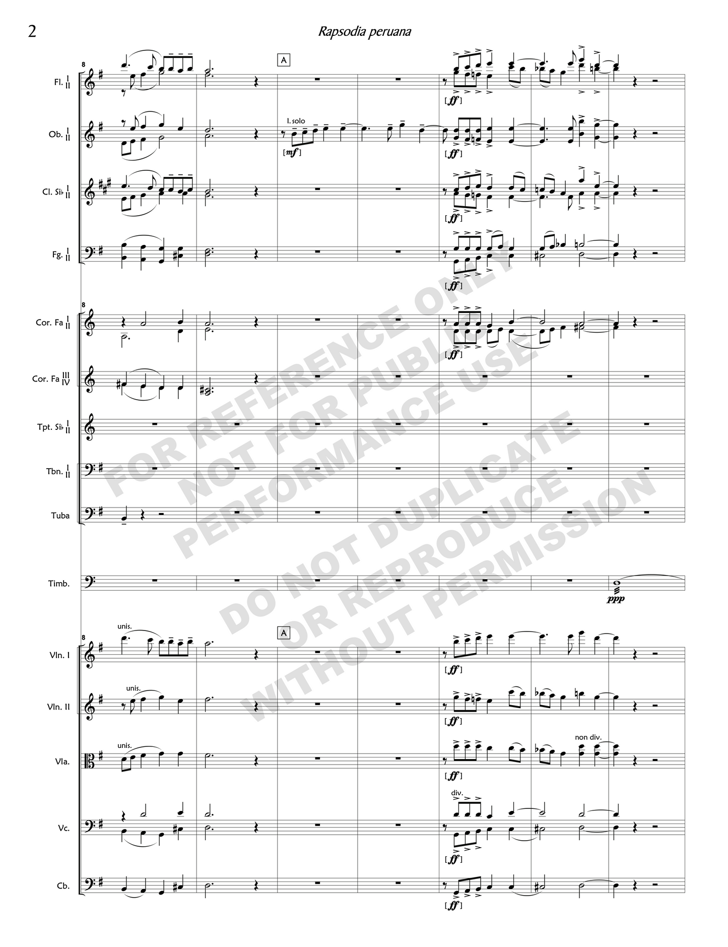 Rapsodia Peruana, for orchestra
