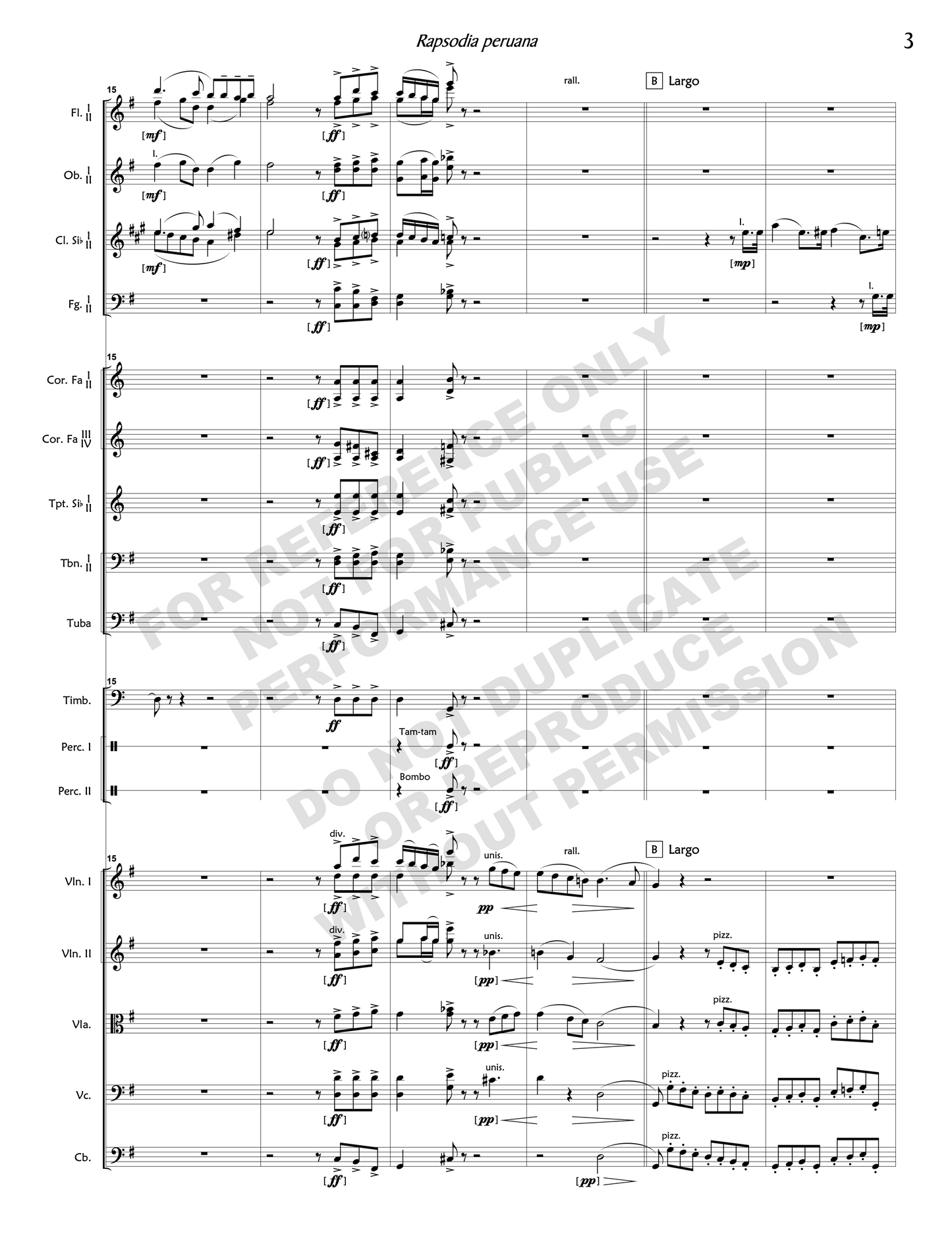 Rapsodia Peruana, for orchestra