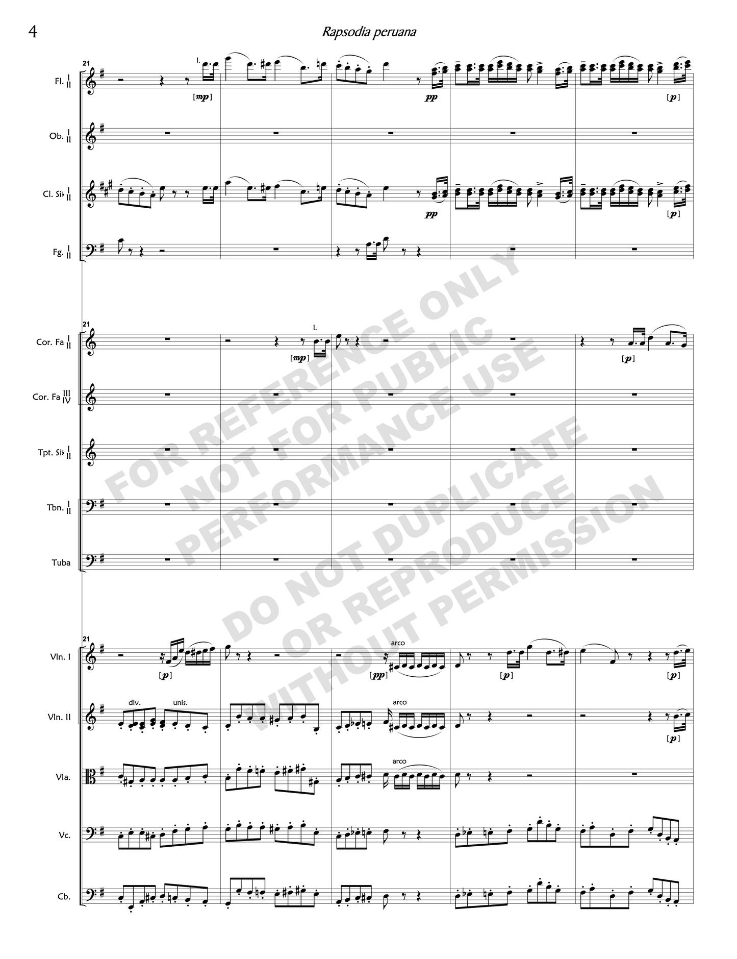 Rapsodia Peruana, for orchestra