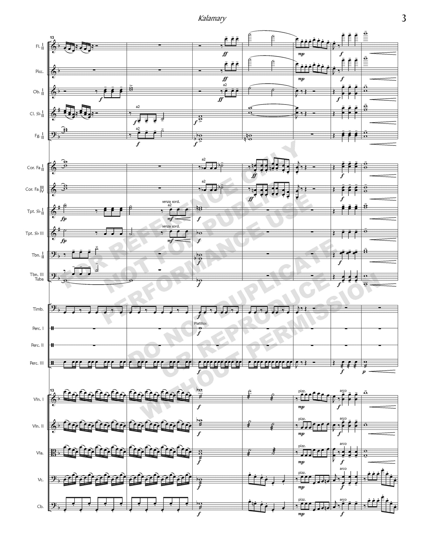 Kalamary, for orchestra