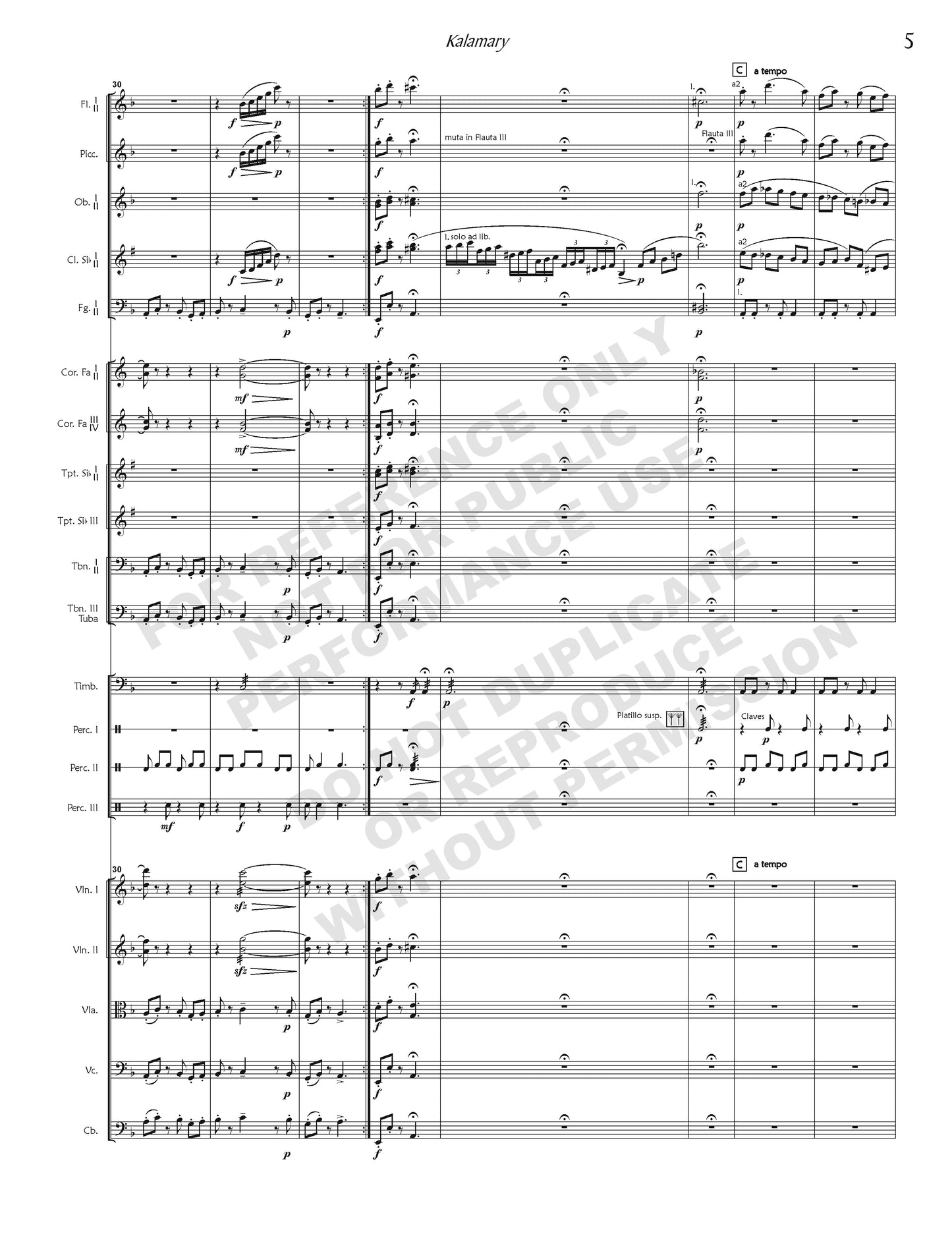 Kalamary, for orchestra