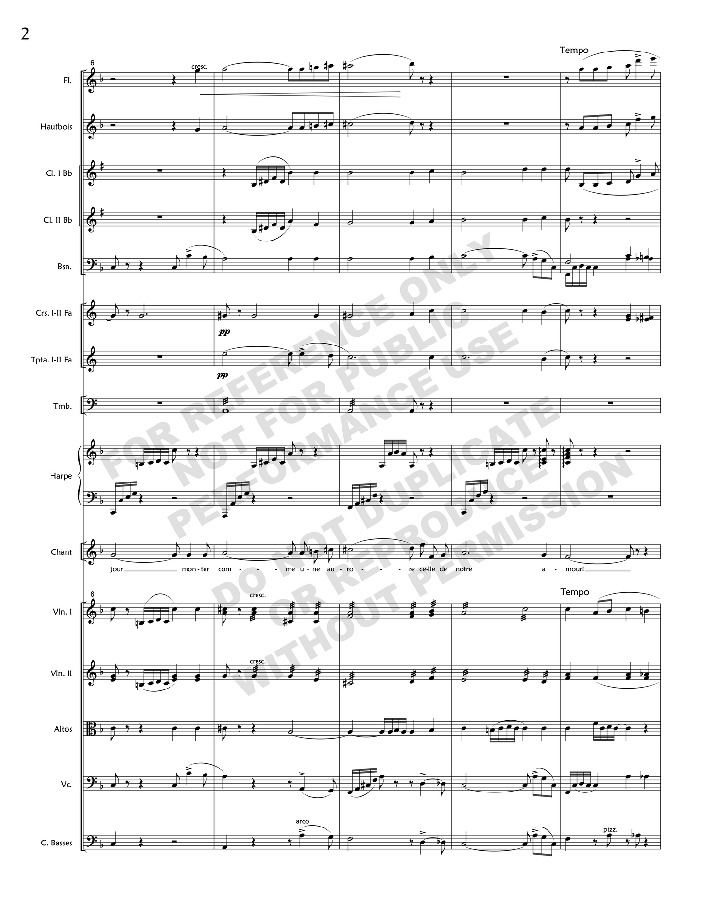 Chant d'amour, for voice and orchestra