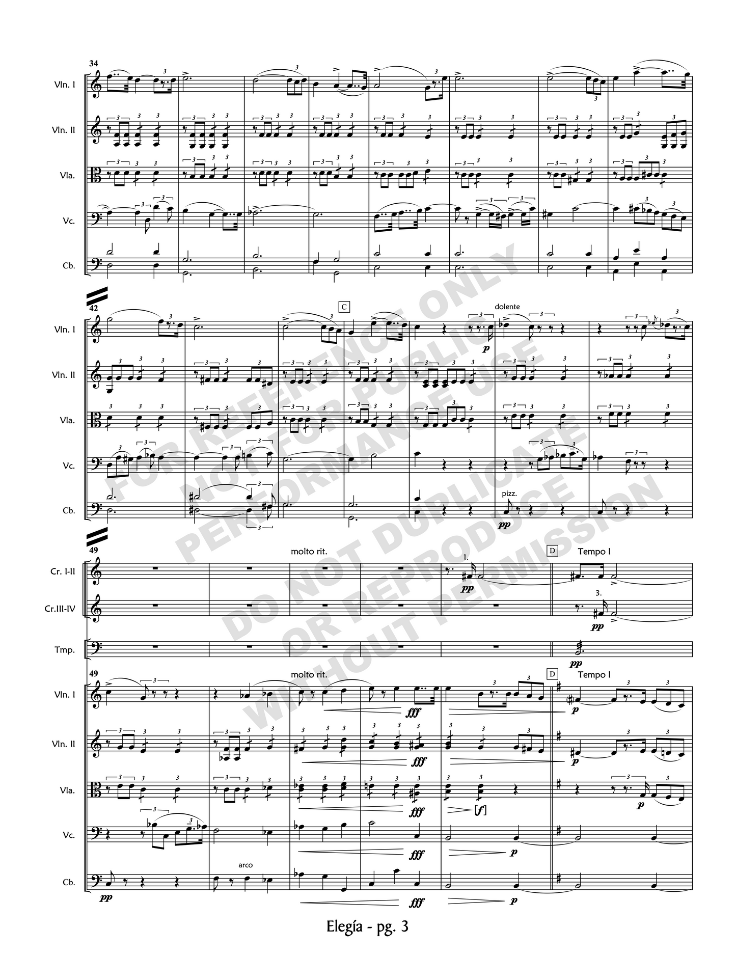 Elegía, for orchestra