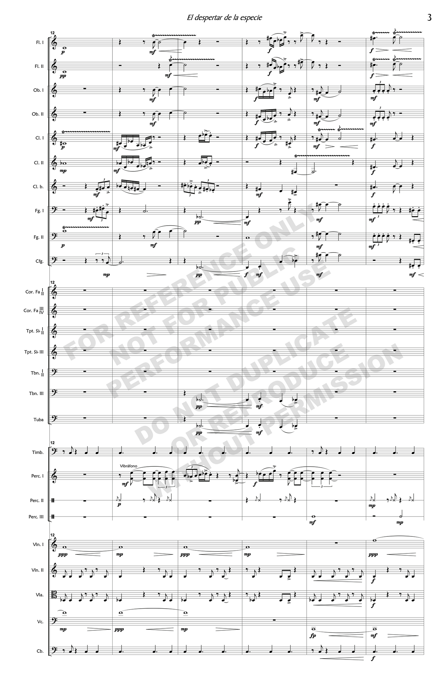 El despertar de la especie, for orchestra