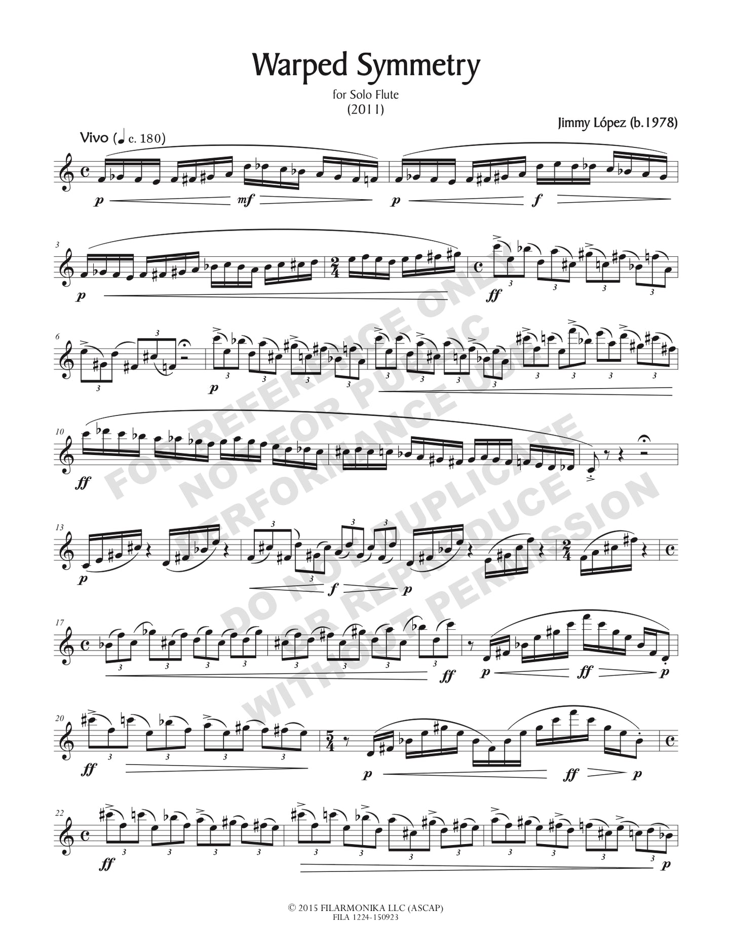 Warped Symmetry, for solo flute