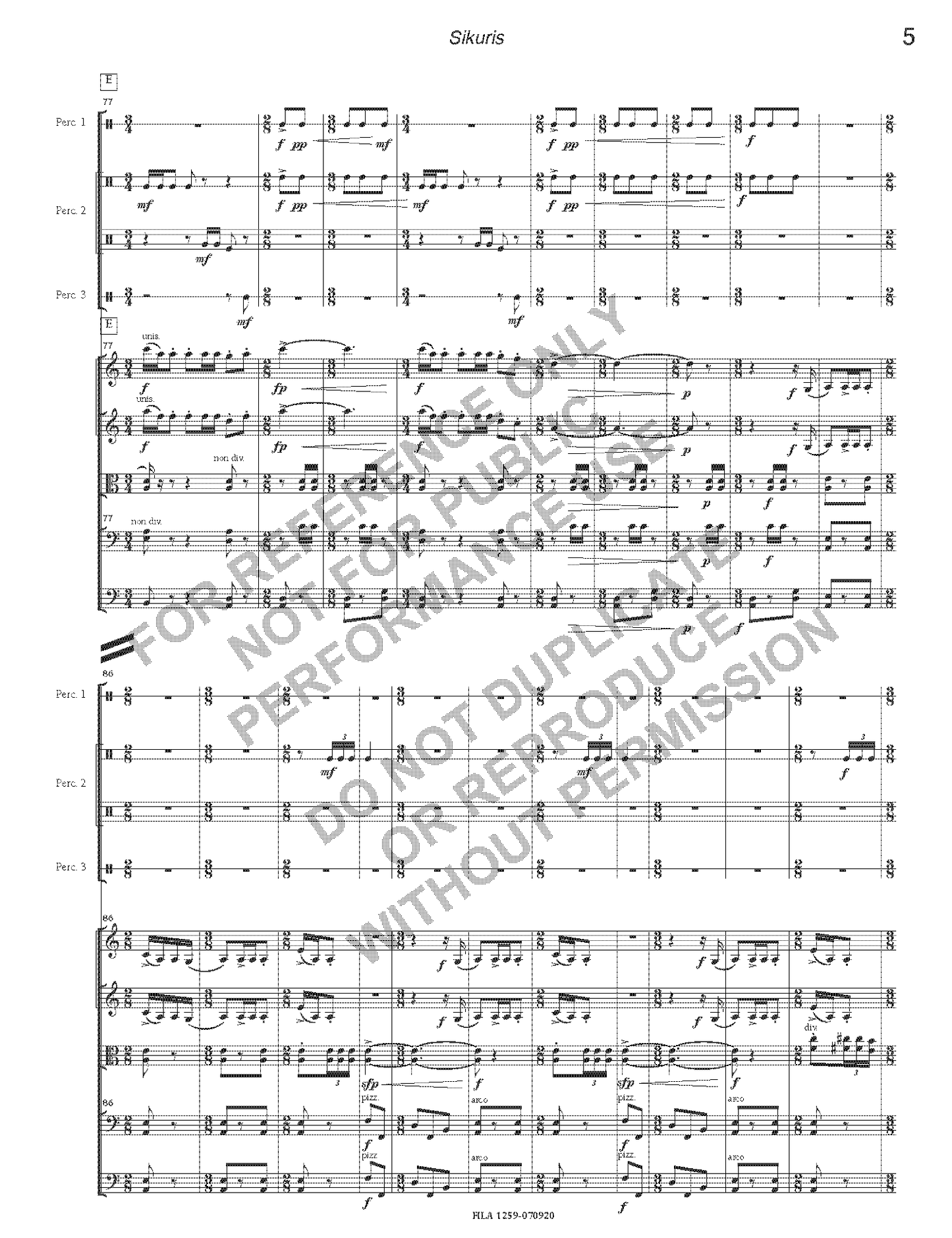 Sikuris, for strings and percussion