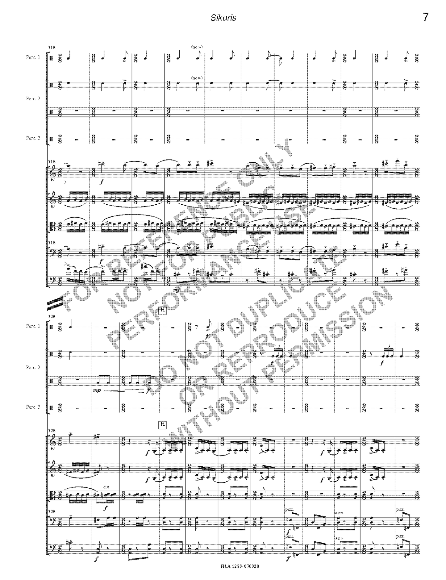 Sikuris, for strings and percussion