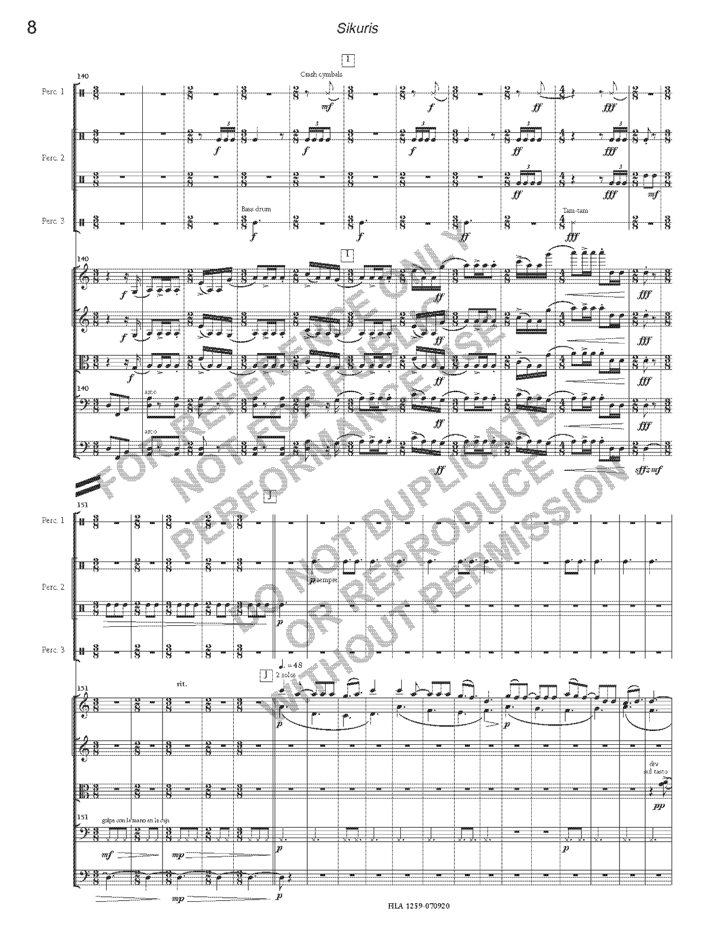 Sikuris, for strings and percussion