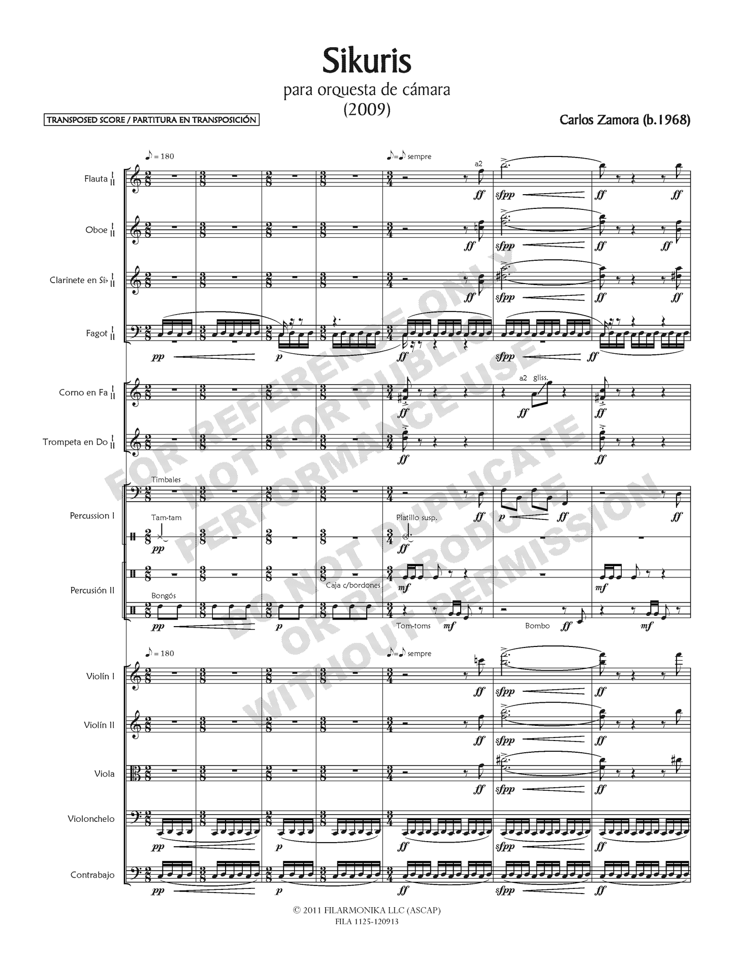 Sikuris, for chamber orchestra