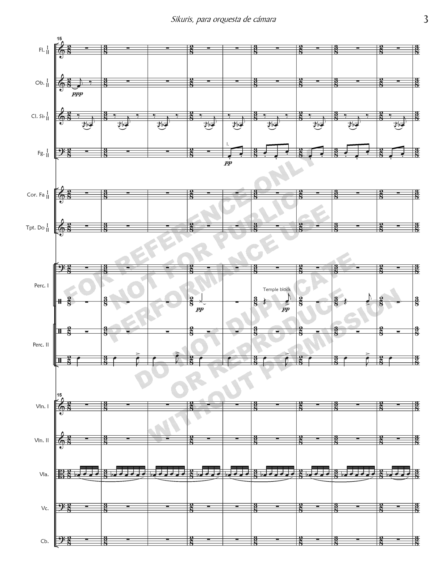 Sikuris, for chamber orchestra