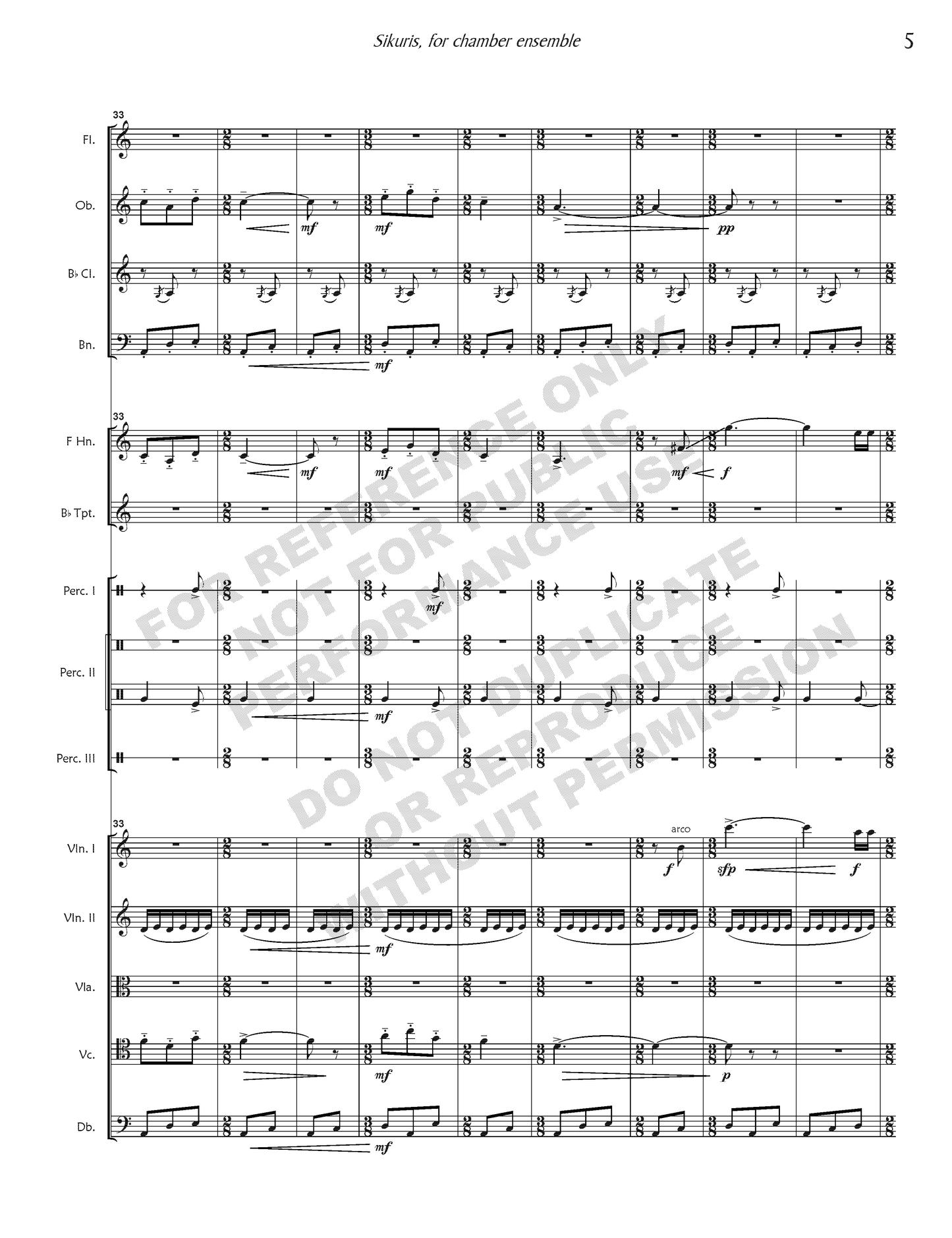 Sikuris, for chamber ensemble