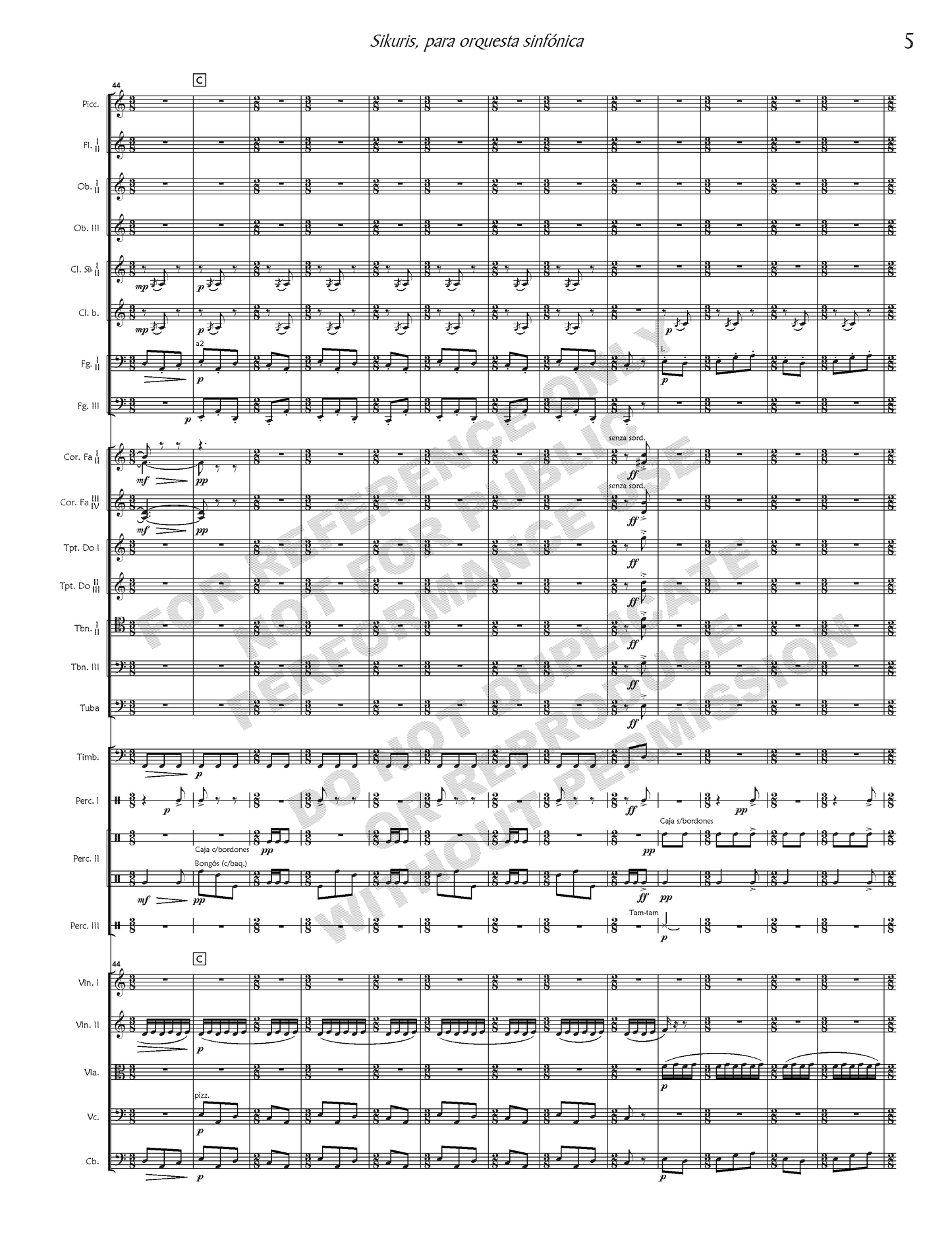 Sikuris, for symphony orchestra