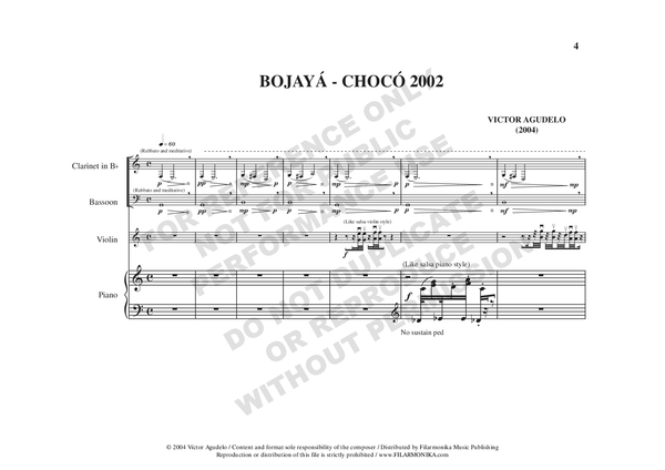 Bojayá-Chocó 2002, for clarinet, bassoon, violin, and piano