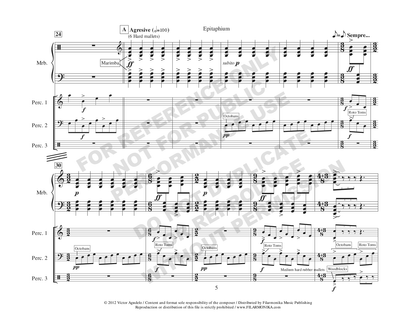 Epitaphium, for marimba and percussion