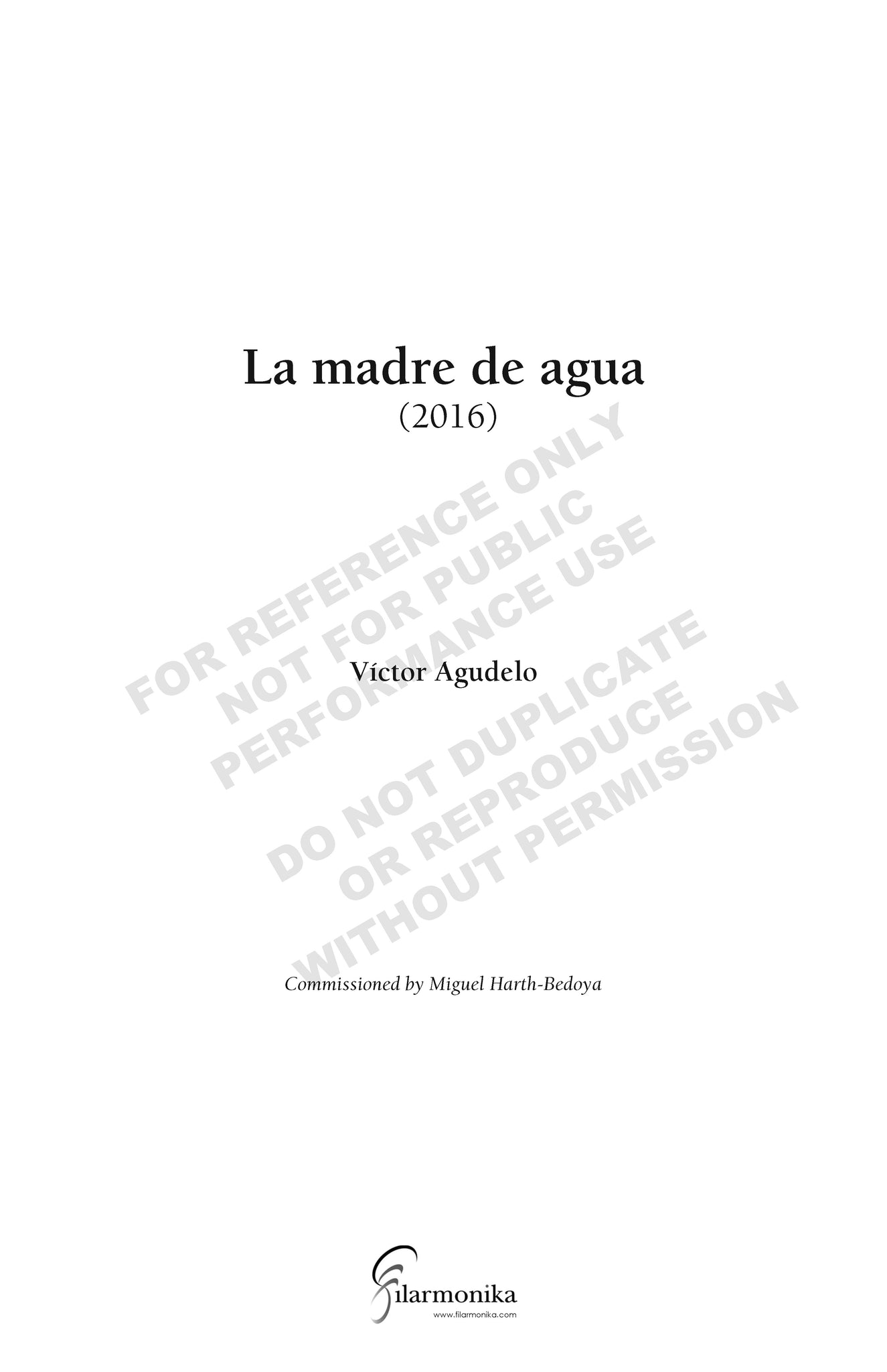La madre de Agua, for orchestra