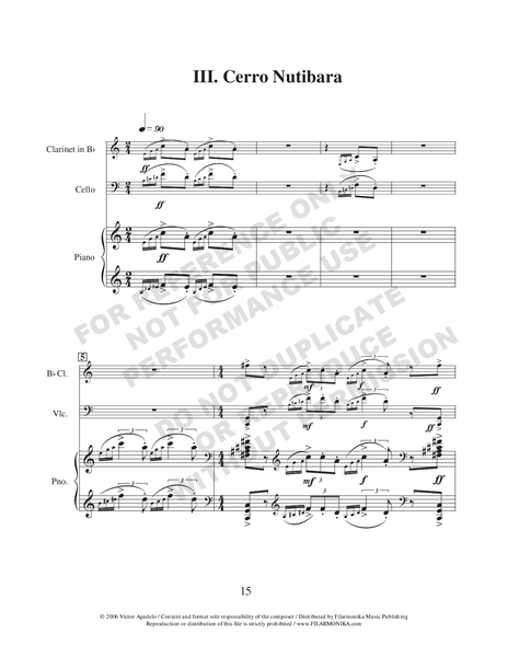 Mazorca a $1000, for clarinet, cello, and piano