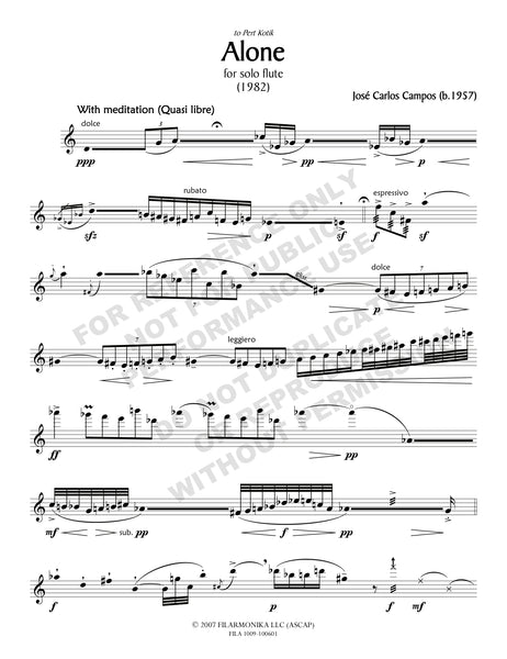 Alone, conversations with oneself, for solo flute