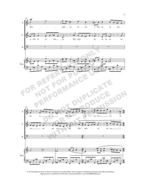 Despierta, for choir and piano