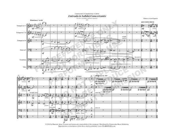 Entrada (o salida) concertante, for brass sextet