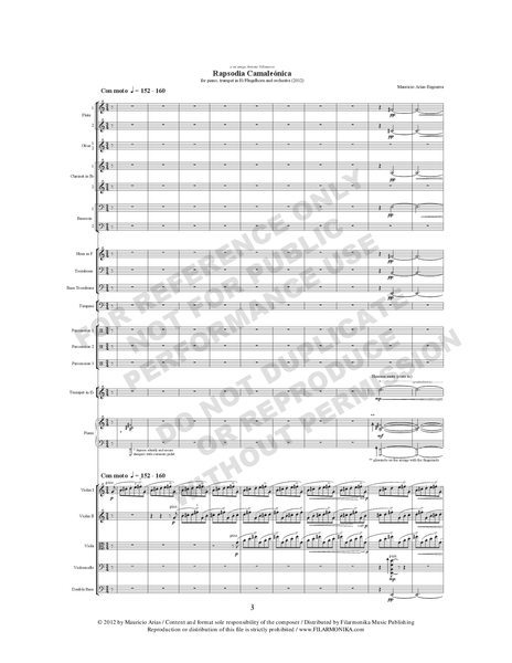 Rapsodia camaleónica, for trumpet, piano, and orchestra
