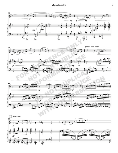 Rapsodia andina, for cello and piano