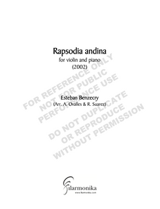 Rapsodia andina , for violin and piano