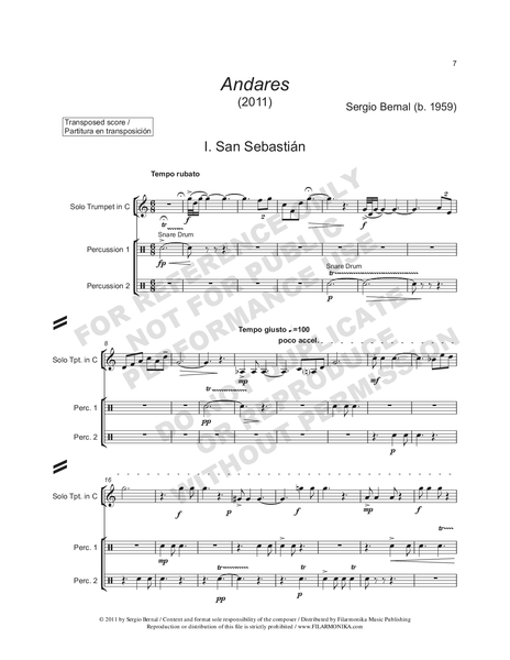 Andares, for trumpet and orchestra