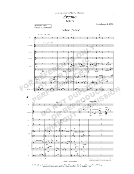 Arcano, for violin and orchestra