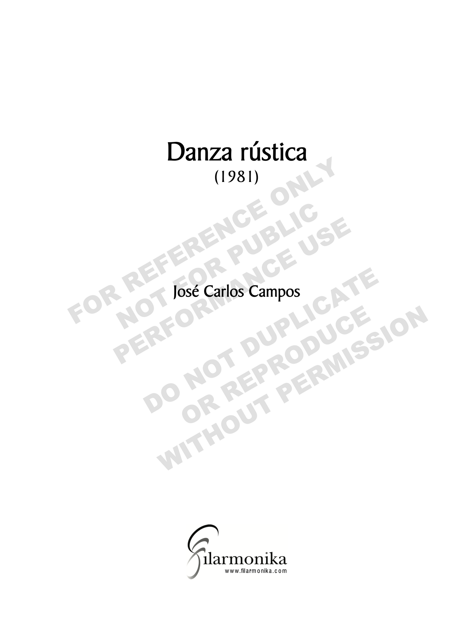 Danza rústica, for orchestra