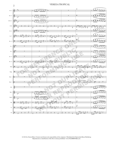 Vereda tropical, for orchestra