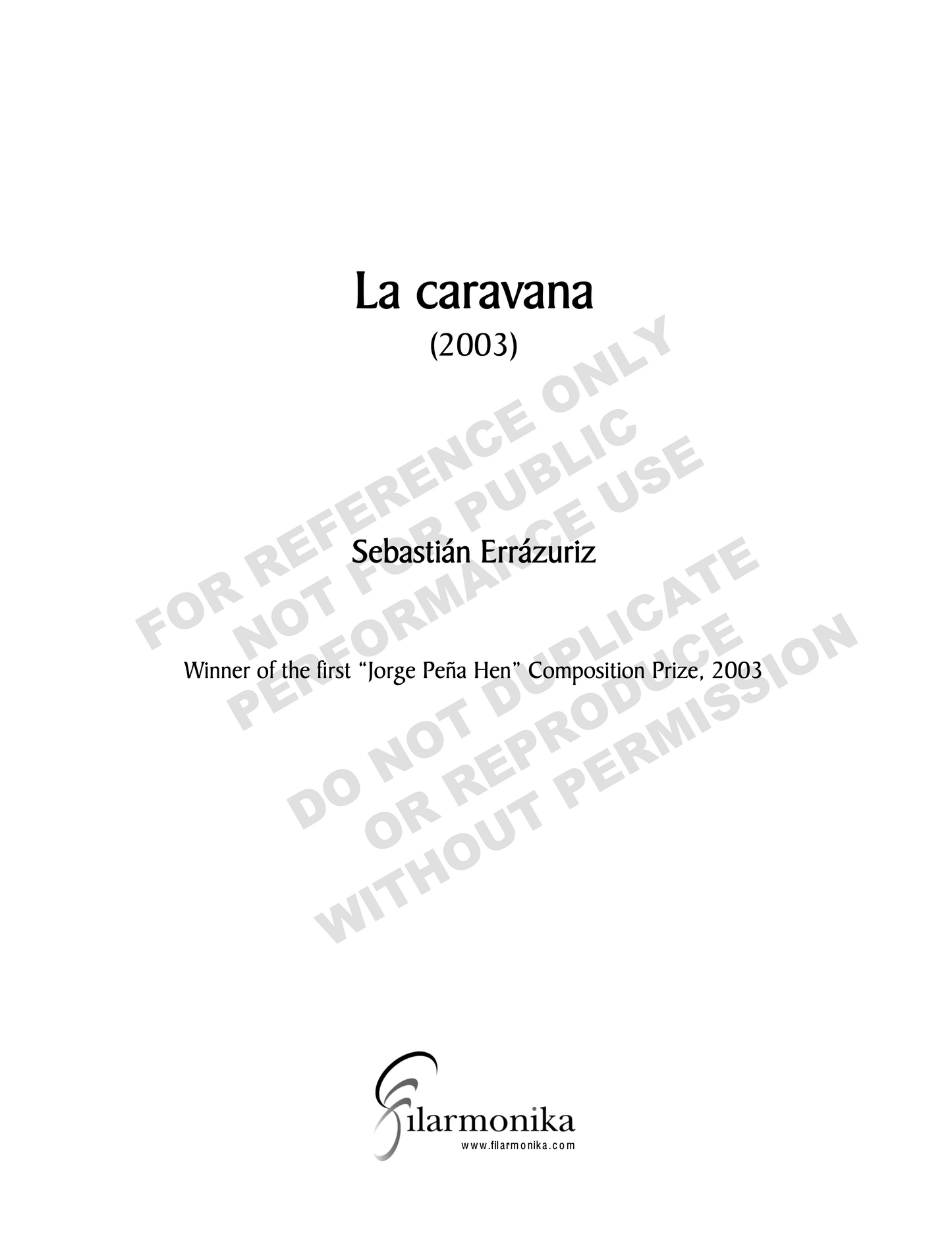La caravana, for orchestra
