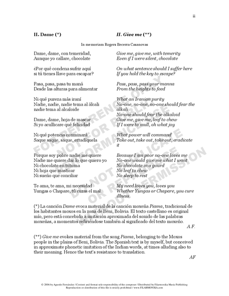 Alquimia, for soprano and piano