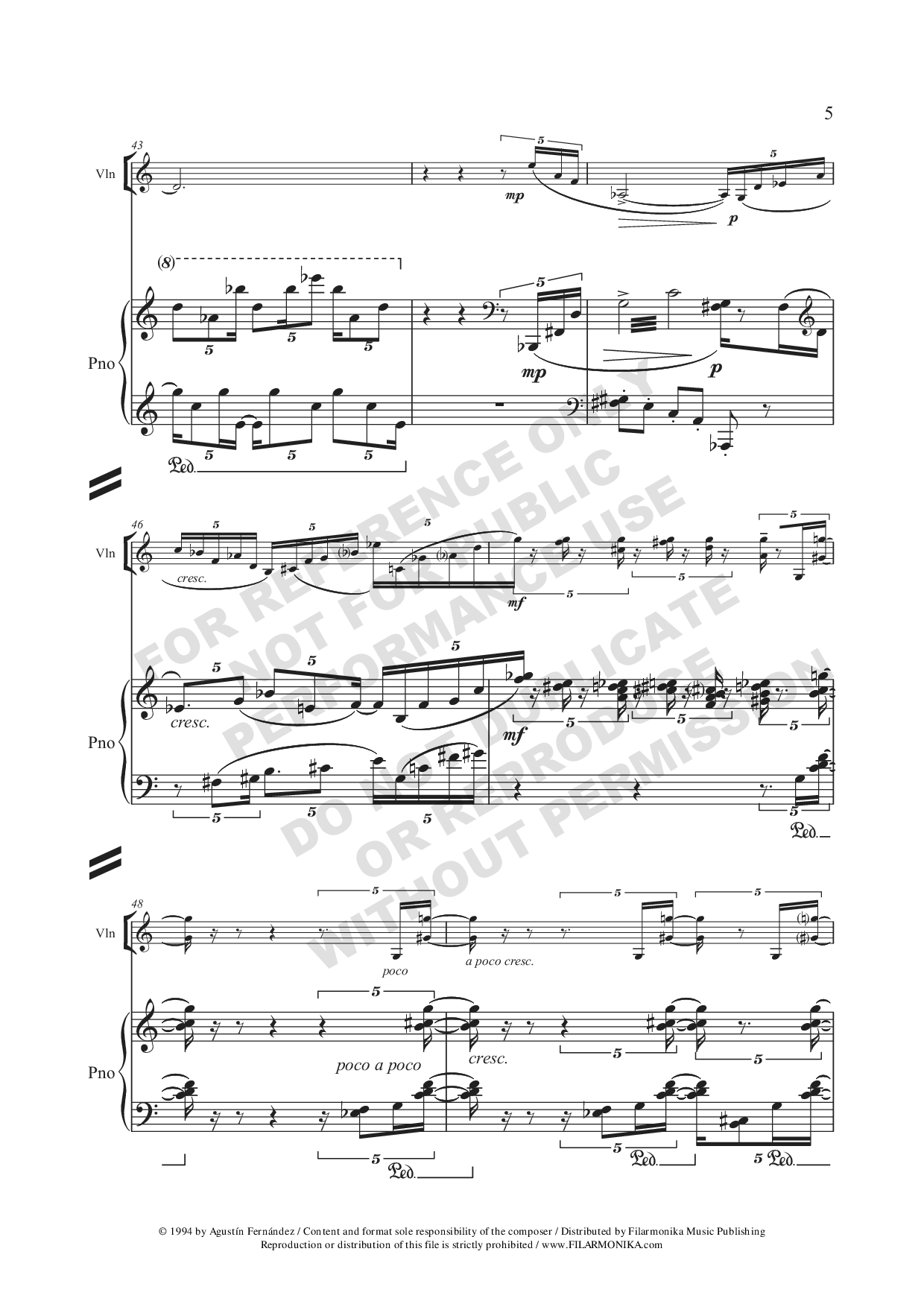 Munirando II, for violin and piano
