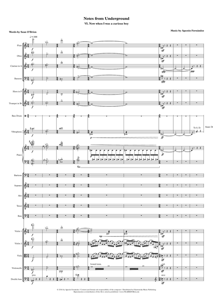 Notes from Underground, for baritone, choir, and ensemble