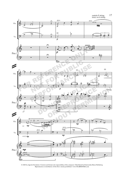 Trío, for violin, cello, and piano